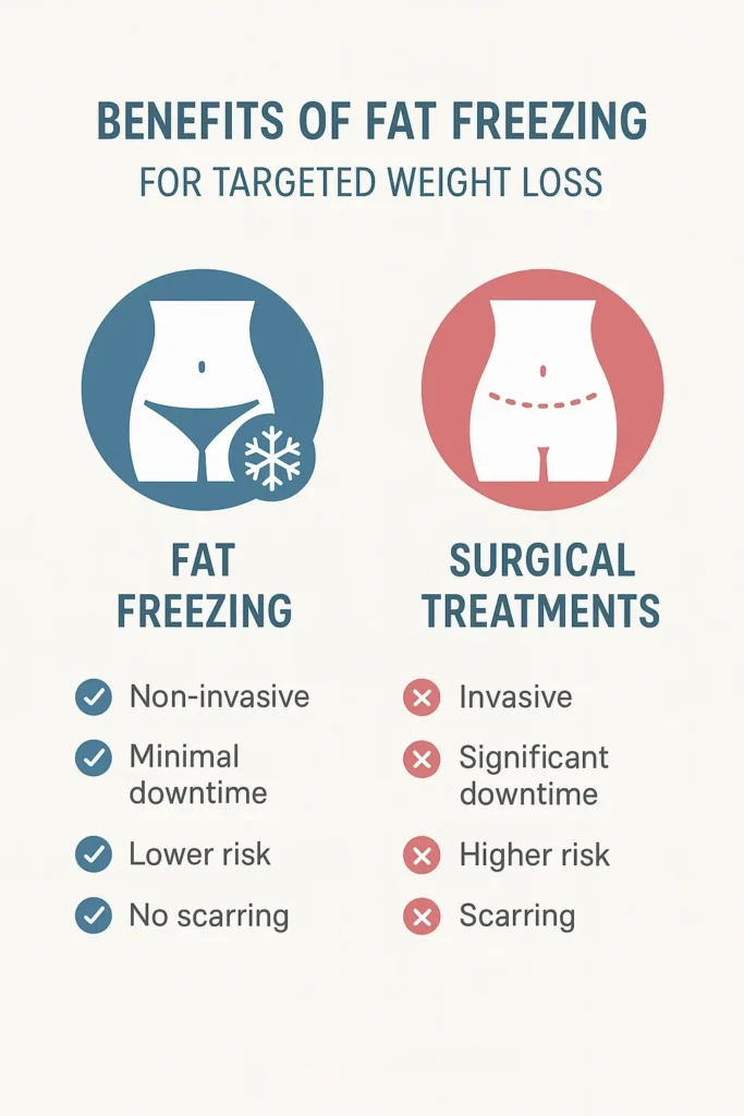 graphic showing the benefits of fat freezing Hammersmith